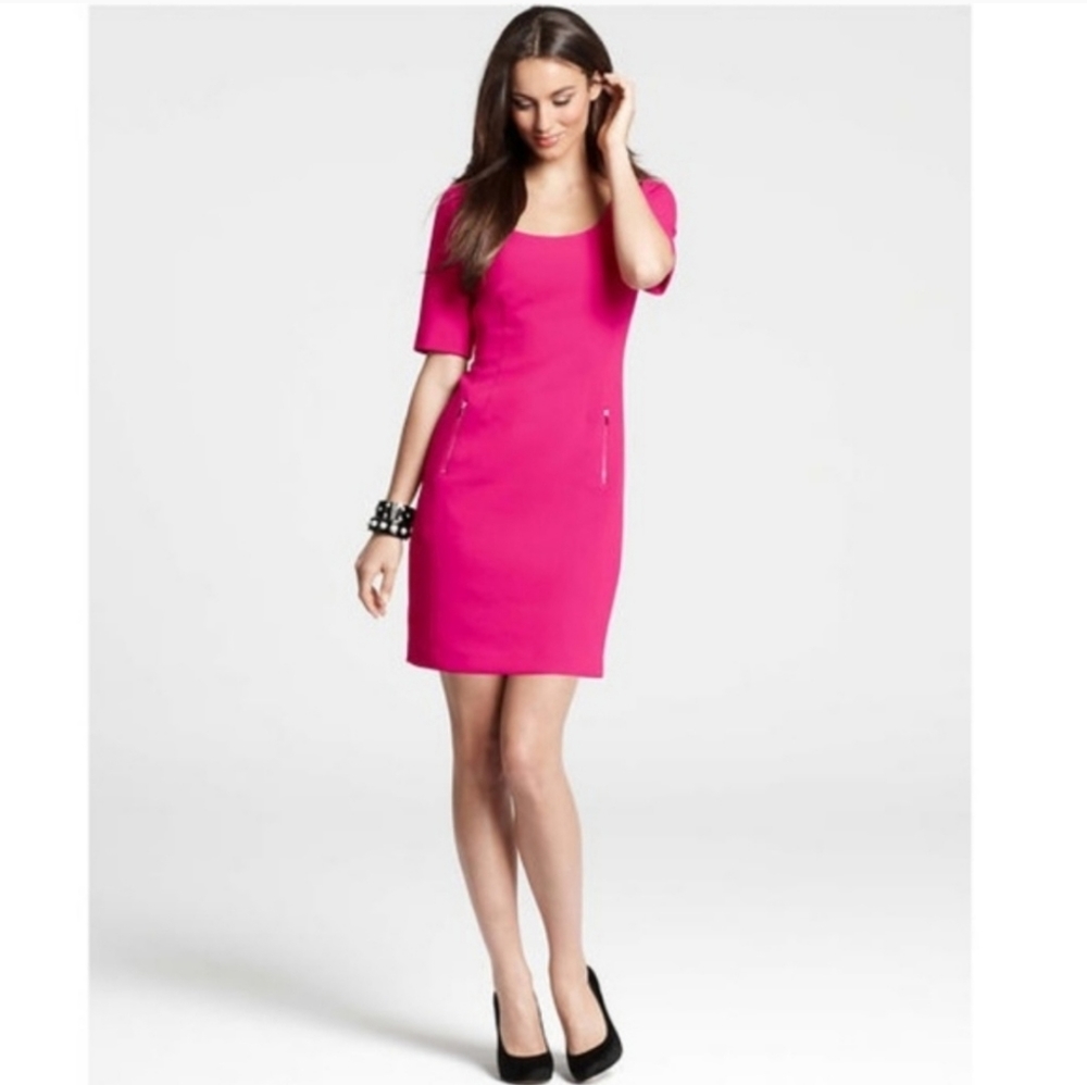 Ann Taylor Petite- Pink, Short Sleeve Dress